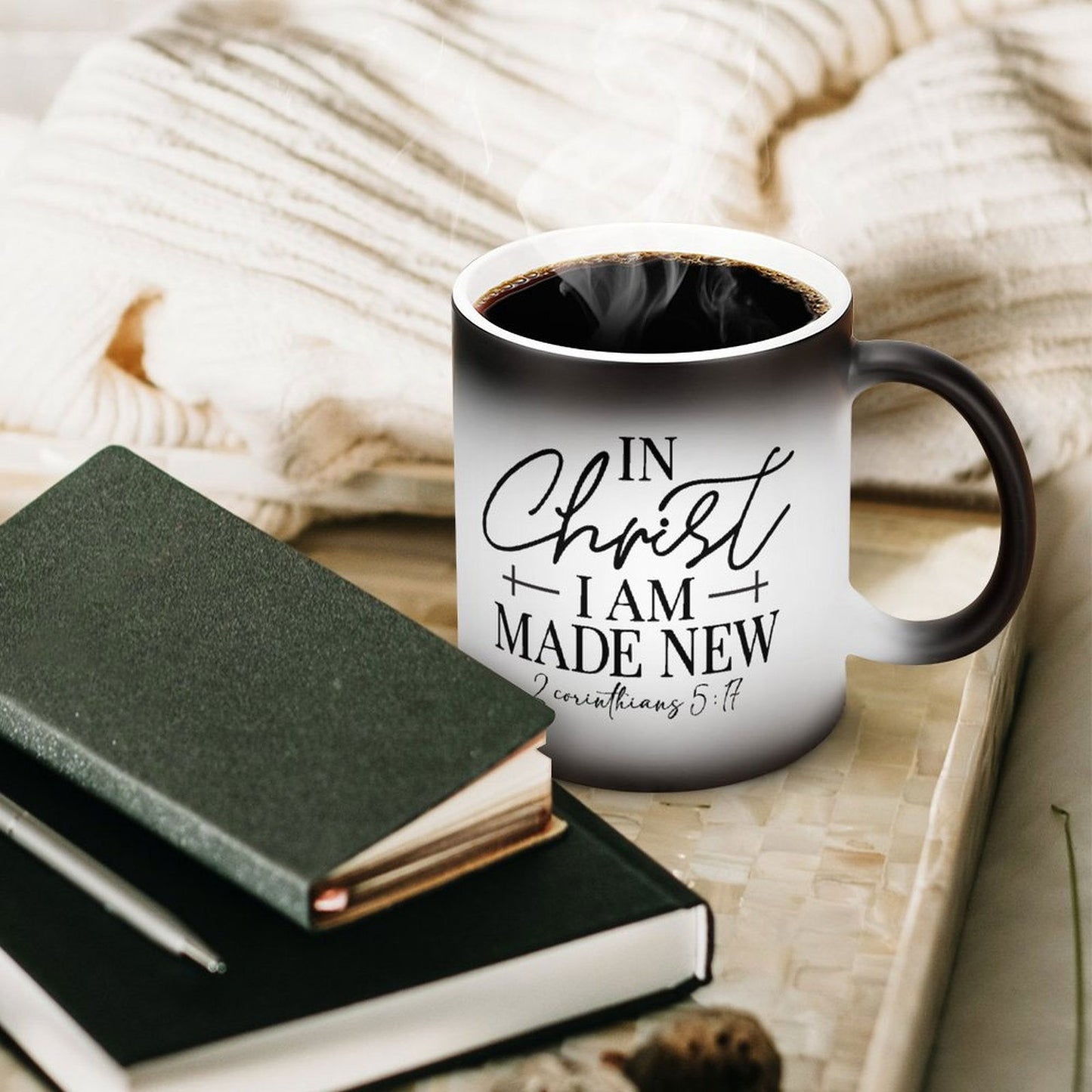 2 Corinthians 5:17 In Christ I Am Made New Christian Color Changing Mug (Dual-sided) - ClaimedbyGodDesigns