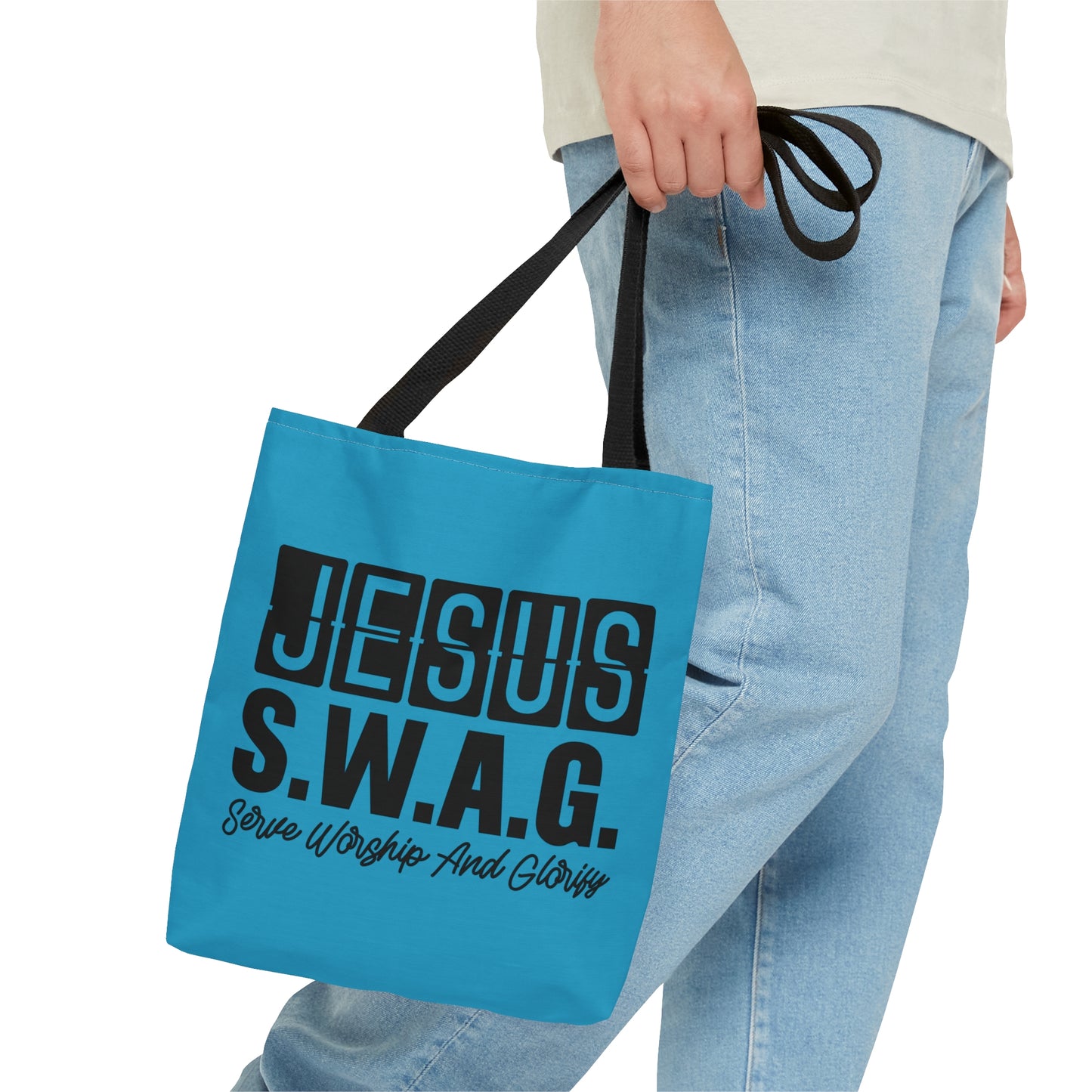Jesus SWAG Serve Worship And Glorify Christian Tote Bag Printify