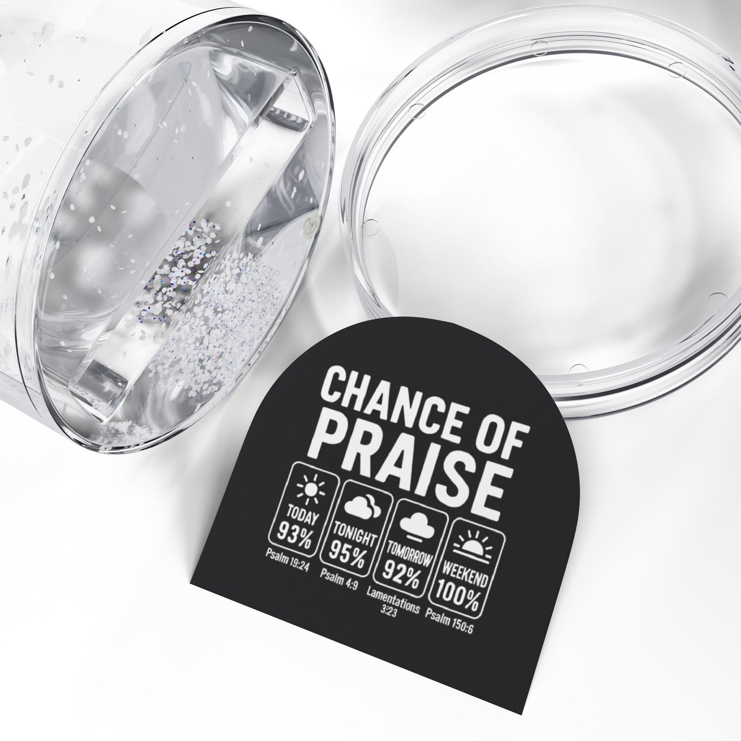 Christian Snow Globe, Religious Home Decor, Inspirational Gift, Christmas Decoration, Chance of Praise