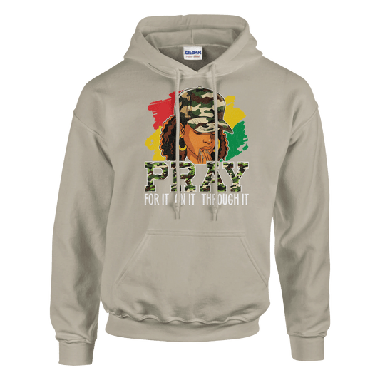 Pray For It Women's Christian Pullover Hooded Sweatshirt - ClaimedbyGodDesigns
