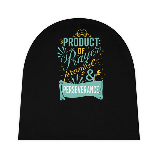 Product Of Prayer Promise & Perseverance Christian Baby Beanie (AOP) Printify