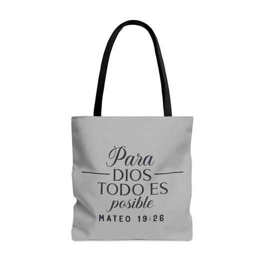 PARA DIOS TODO ES POSIBLE Christian SPANISH Tote Bag Printify