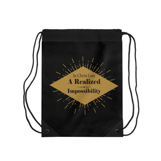 In Christ I Am A Realized Impossibility Drawstring Bag
