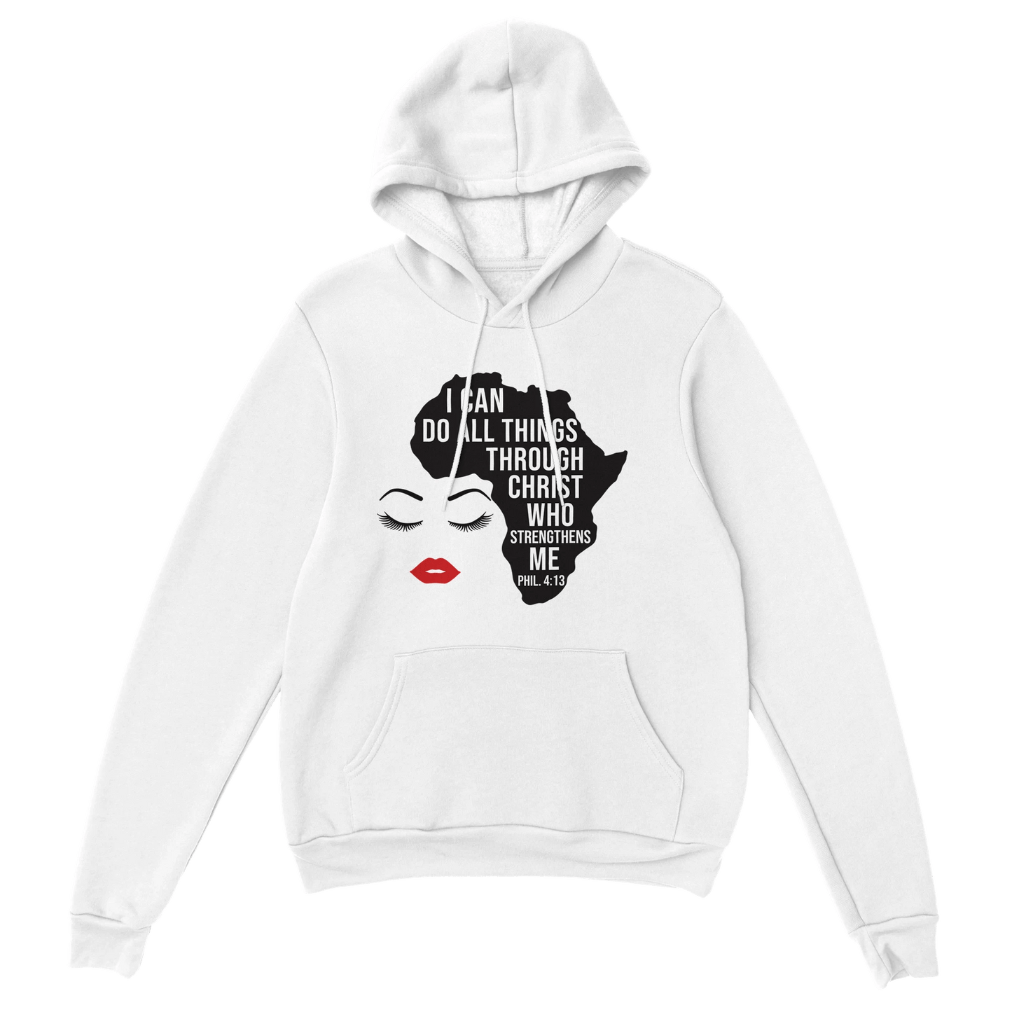 I Can Do (face of Africa) Women's Christian Pullover Hooded Sweatshirt - ClaimedbyGodDesigns