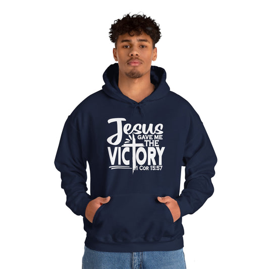 He Gave Me The Victory Unisex Christian Hooded Pullover Sweatshirt