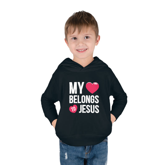 My Heart Belongs To Him Christian Toddler Pullover Fleece Hooded Sweatshirt