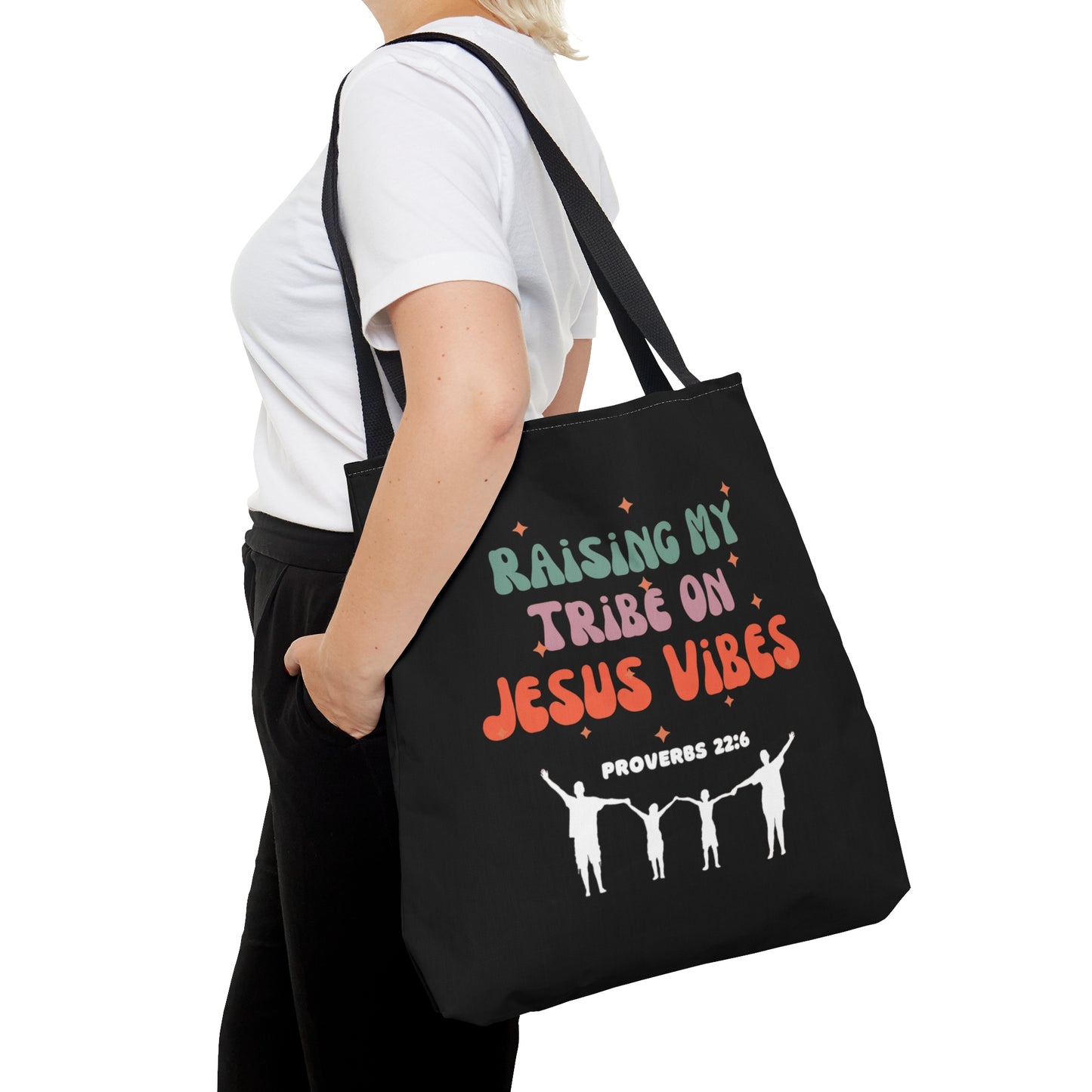 Proverbs 22:6 Raising My Tribe On His Vibes Christian Tote Bag