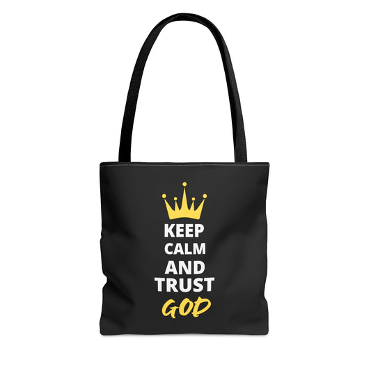Keep Calm And Trust God Christian Tote Bag Printify