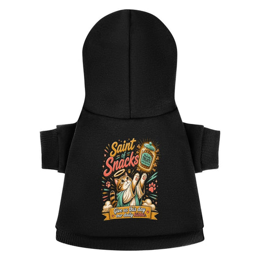 Saint Of Snacks Christian Pet Hooded Pullover Sweatshirt Cat Hoodie Warm, Soft & Breathable - ClaimedbyGodDesigns