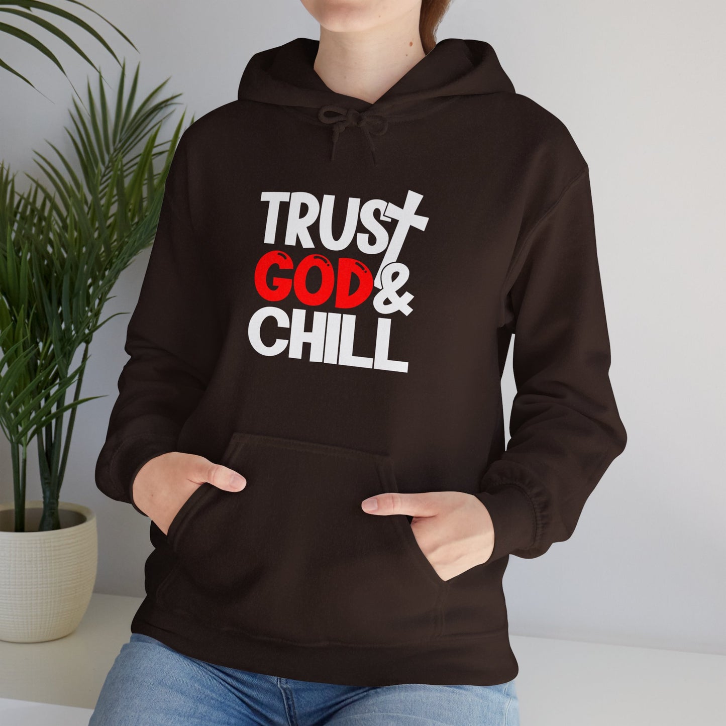 Trust Him And Chill Unisex Christian Hooded Pullover Sweatshirt