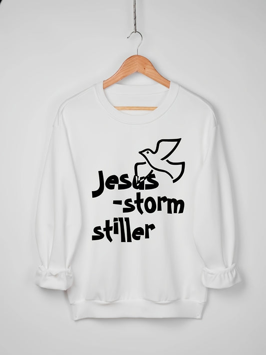 Jesus Storm Stiller Women's Christian Pullover Sweatshirt claimedbygoddesigns