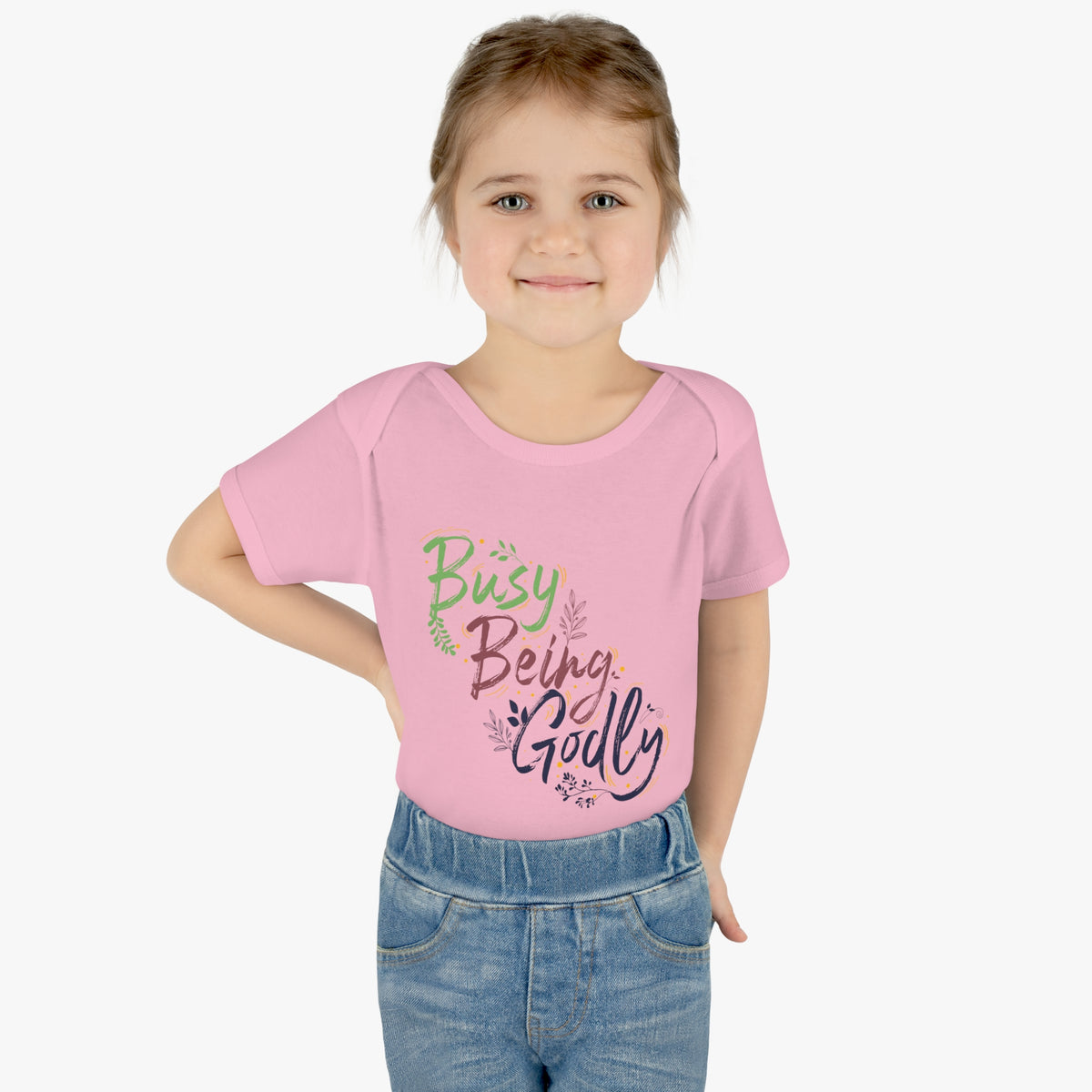 Busy Being Godly Christian Baby Onesie Printify