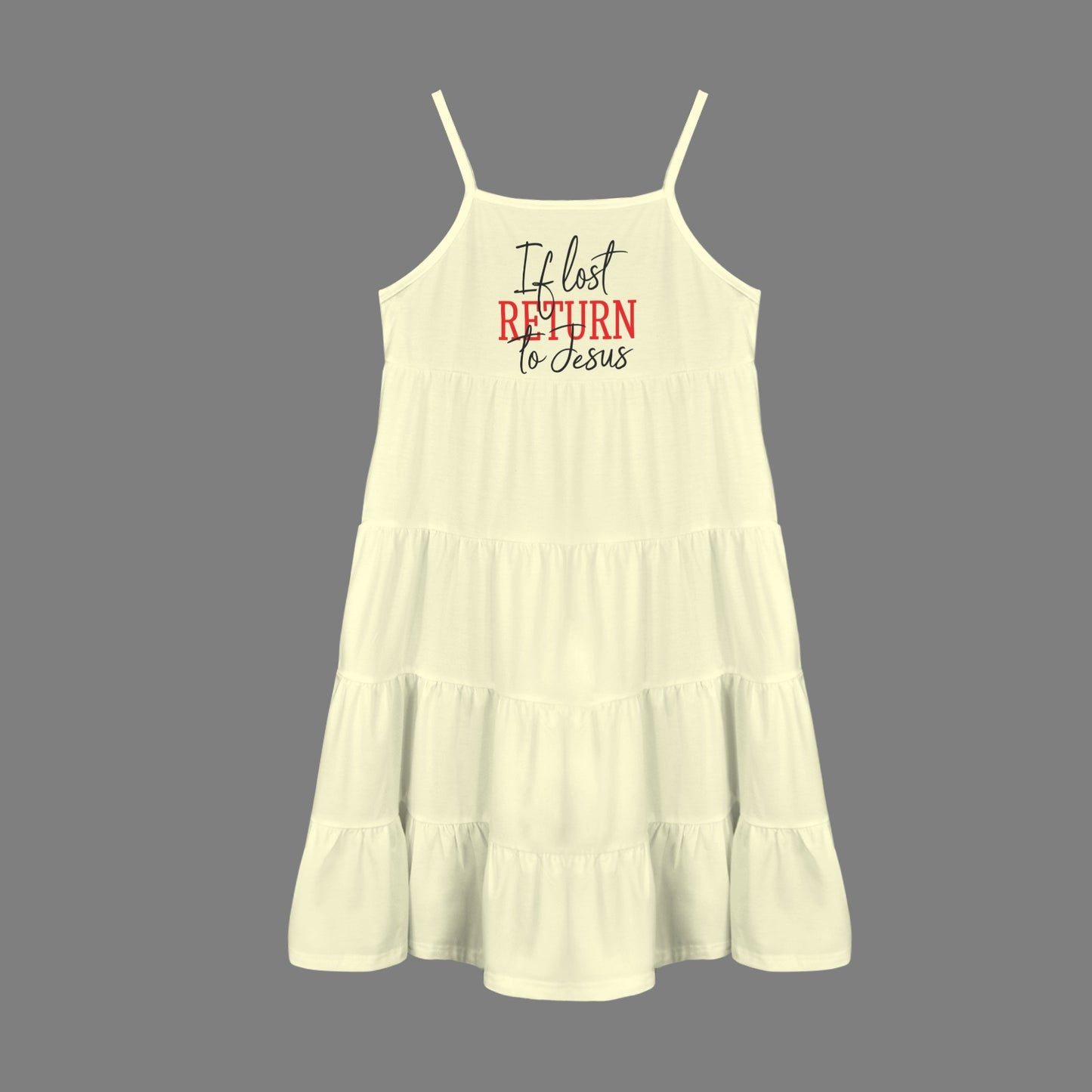 Youth Girls' Christian Casual Dress | If Lost Return To Jesus Design
