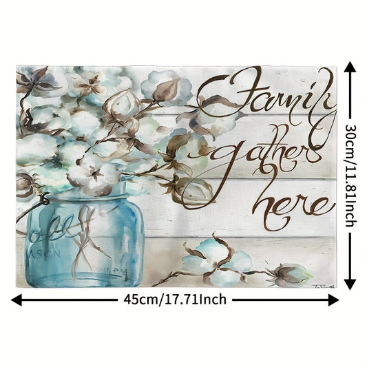 Family Gathers Here Christian Table Placemat (4pcs) claimedbygoddesigns