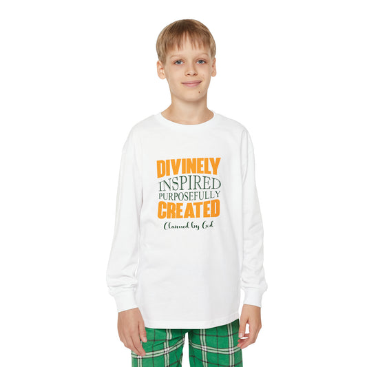 Divinely Inspired Purposefully Created Youth Christian Long Sleeve Pajama Set Printify
