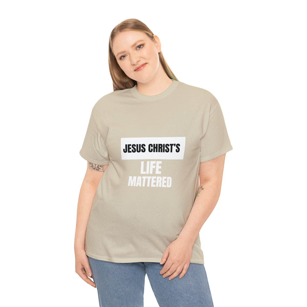 Jesus Christ's Life Mattered Unisex Heavy Cotton Tee Printify