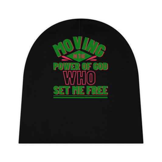 Moving In The Power Of God Who Set Me Free Christian Baby Beanie (AOP) Printify