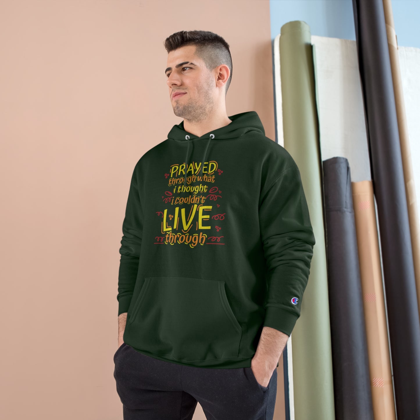Prayed Through What I Thought I Couldn't Live Through Unisex Champion Hoodie