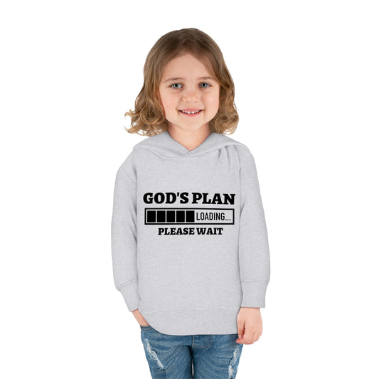 His Plan Loading Please Wait Toddler Pullover Fleece Hooded Sweatshirt