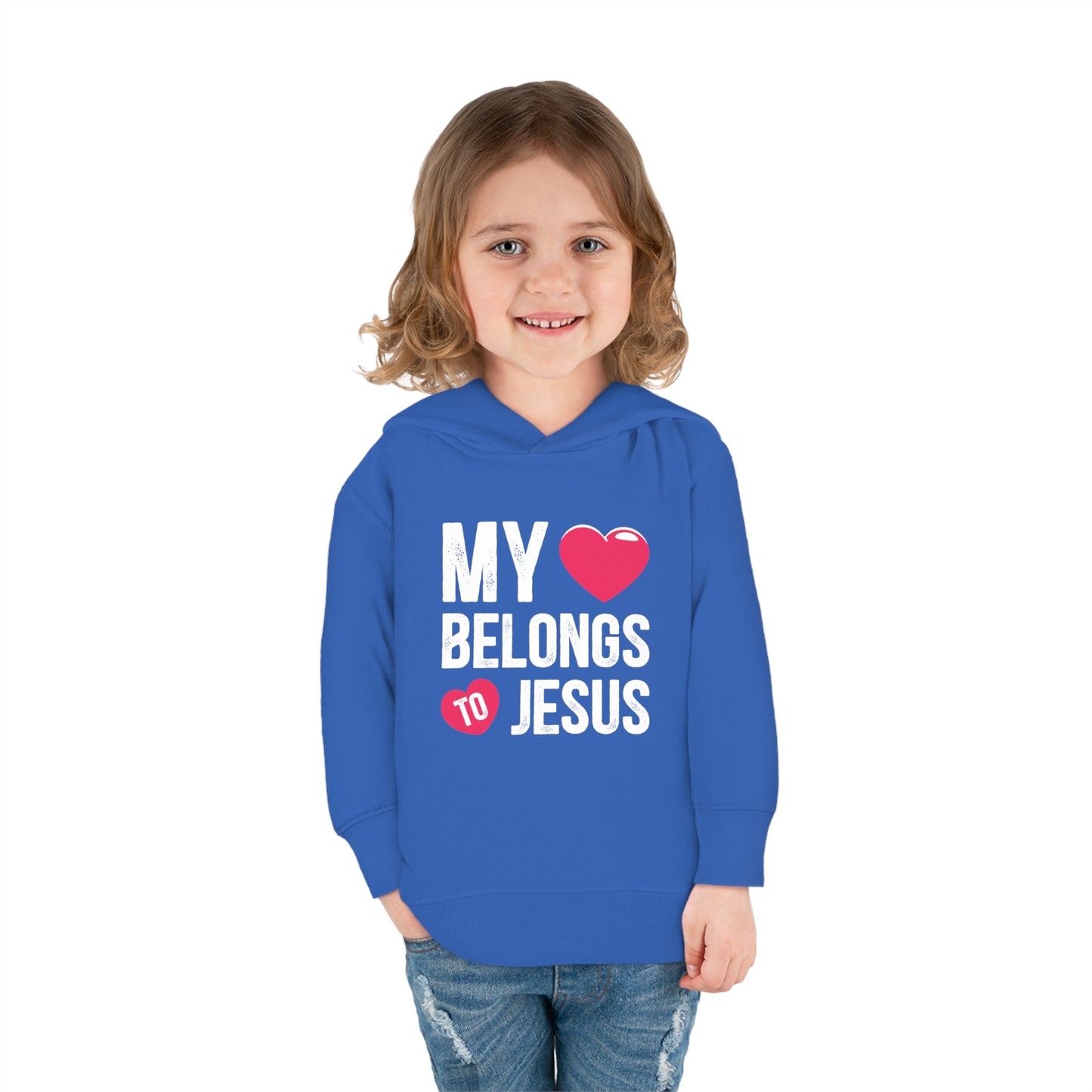 My Heart Belongs To Him Christian Toddler Pullover Fleece Hooded Sweatshirt