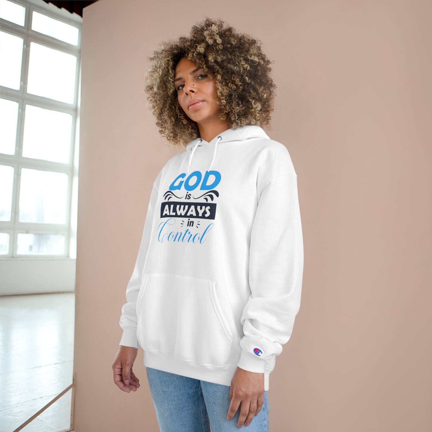 He Is Always In Control Unisex Champion Hoodie