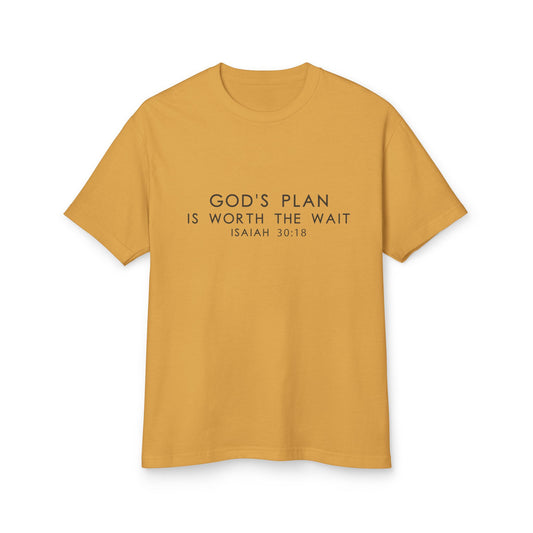 His Plan Is Worth The Wait Unisex Christian Garment-Dyed Heavyweight Cotton T-Shirt