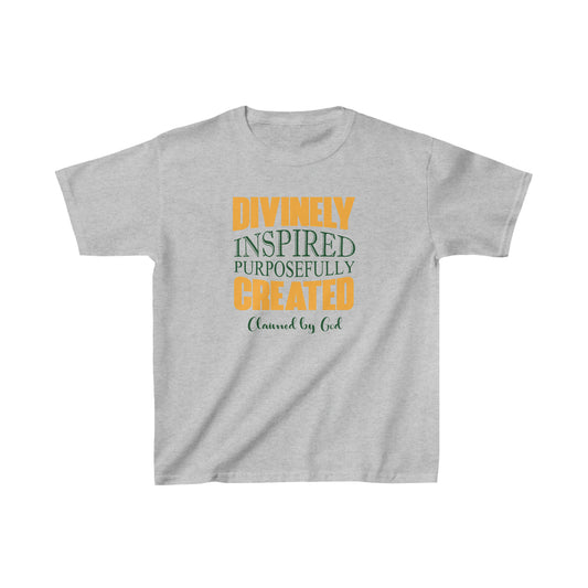 Divinely Inspired Purposefully Created Youth Christian T-Shirt Printify