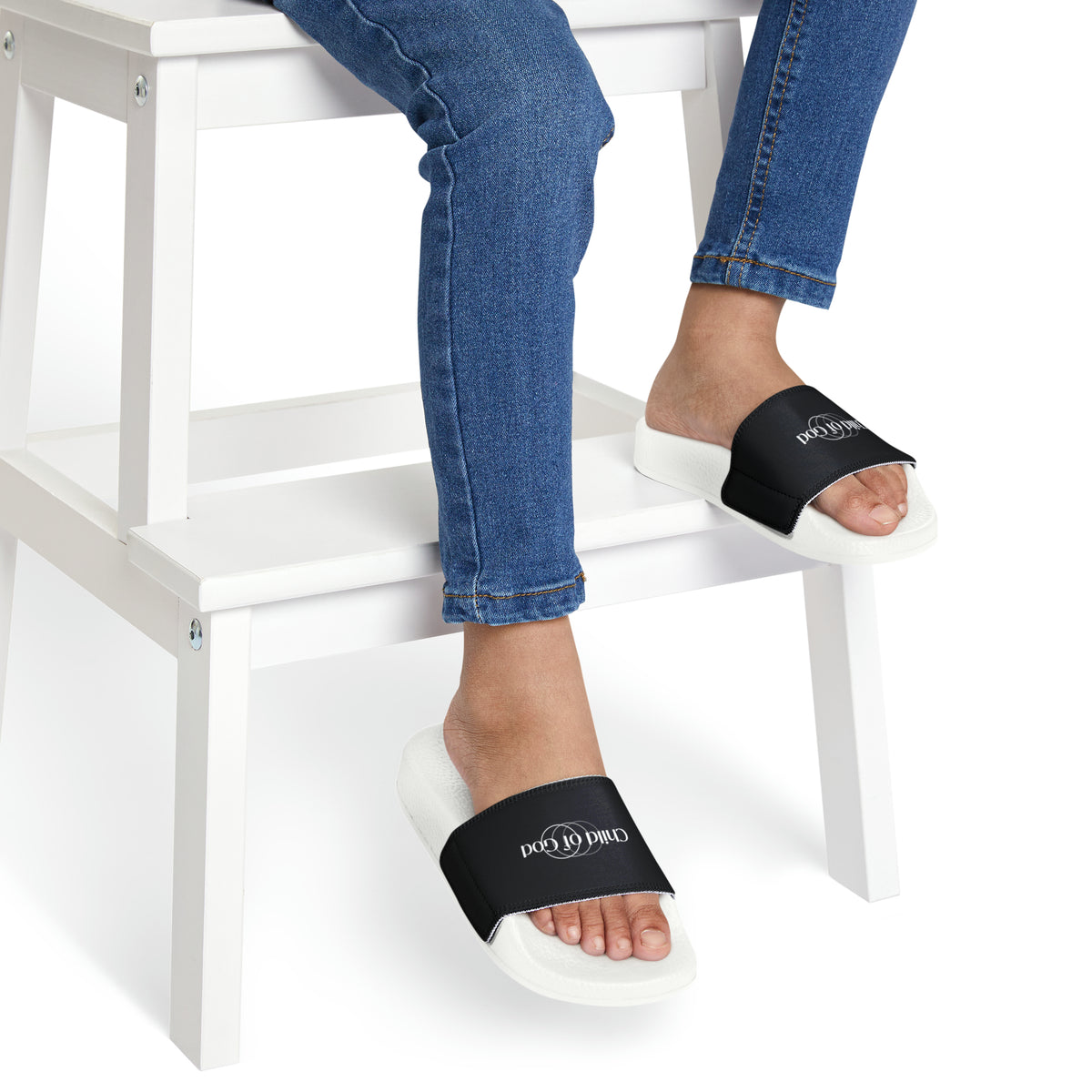Child Of God Youth PU Christian Slide Sandals Printify