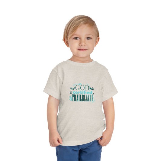 God Certified Trailblazer Toddler Christian T-Shirt Printify