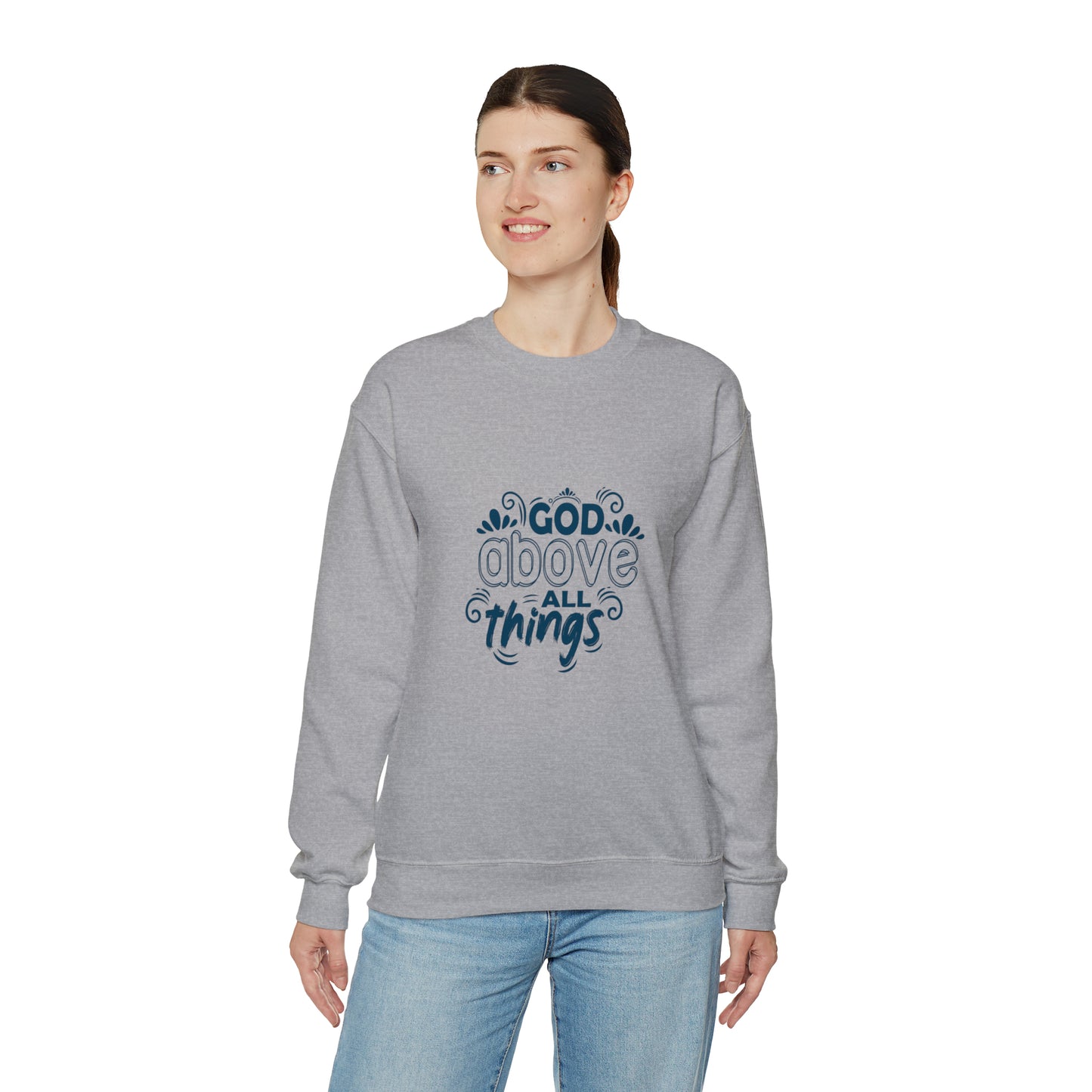 Him Above All Things Unisex Heavy Blend™ Crewneck Sweatshirt
