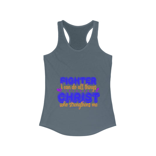 Fighter, I Can Do All Things Through Christ Who Strengthens Me Slim Fit Tank Top