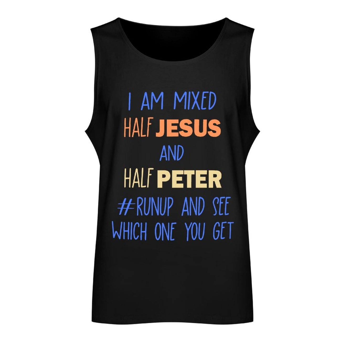 I Am Mixed Half Him And Half Peter Funny Men's Christian Tank Top