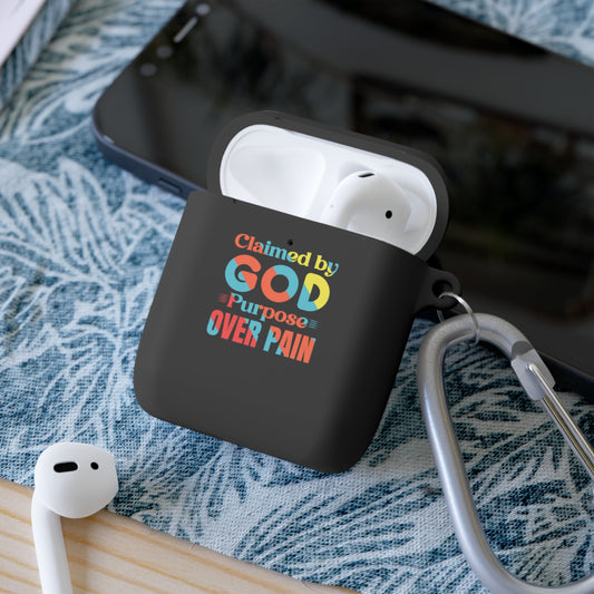 Claimed By God Purpose Over Pain Christian Airpod / Airpods Pro Case cover Printify