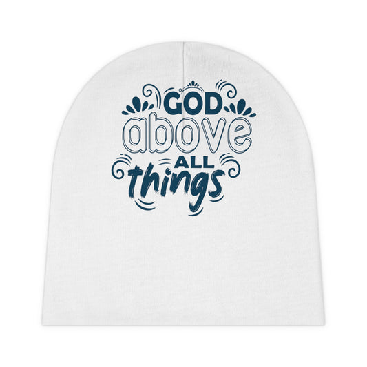 God Above All Things Christian Baby Beanie (AOP) Printify