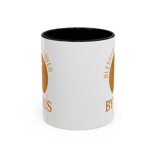 Inspirational Accent Coffee Mug - Blessed, Saved, Loved by Him | John 3:16