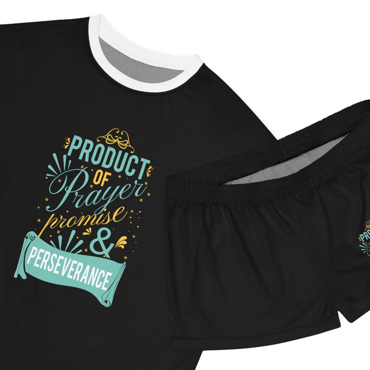 Product Of Prayer Promise & Perseverance Women's Christian Short Pajama Set Printify