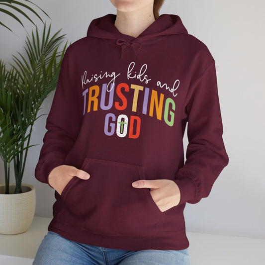 Raising Kids And Trusting Him Women's Christian Hooded Pullover Sweatshirt