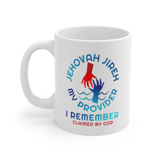Jehovah Jireh My Provider I Remember Christian White Ceramic Mug 11oz (double sided print)