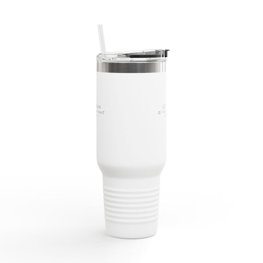 His Plan Is Worth The Wait Christian Insulated Travel Tumbler, 40oz