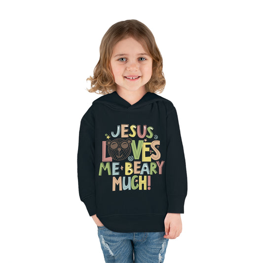 He Loves Me Beary Much Toddler Pullover Fleece Hooded Sweatshirt