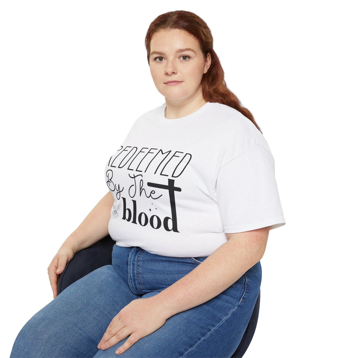 REDEEMED BY THE BLOOD Unisex Christian Ultra Cotton Tee Printify