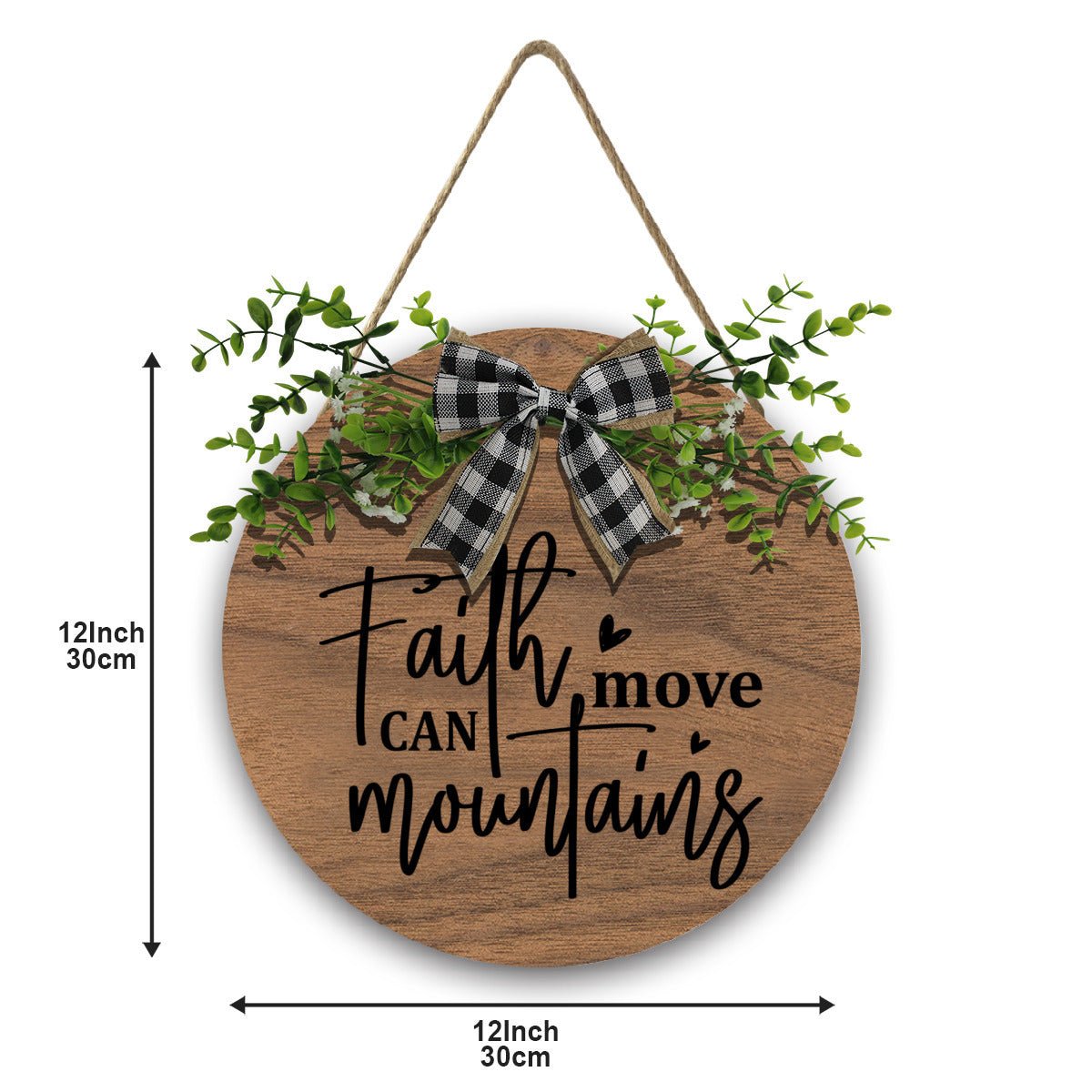 Faith can move mountains Christian Wooden Hanging Sign - ClaimedbyGodDesigns