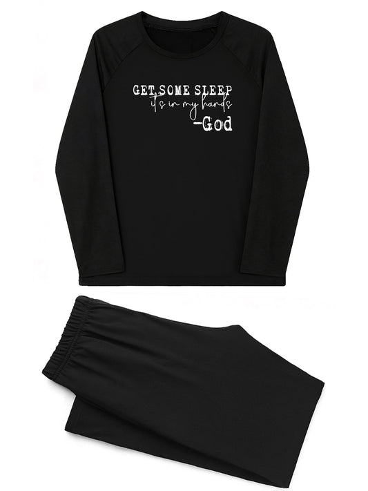 Get Some Sleep It's In My Hands Unisex Adult Christian Plaid Pajamas