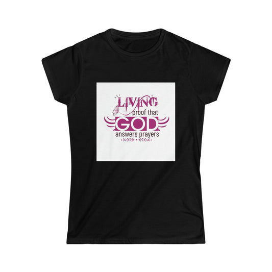 Living Proof That Answers Prayers Women's T-shirt - ClaimedbyGodDesigns