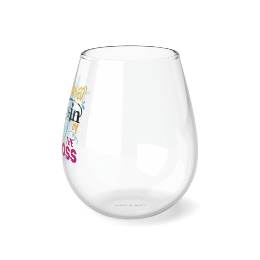 Condemned By Sin, Freed By The Cross Stemless Wine Glass 11.75oz