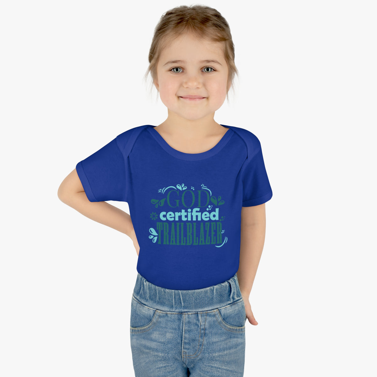 God Certified Trailblazer Christian Baby Onesie Printify