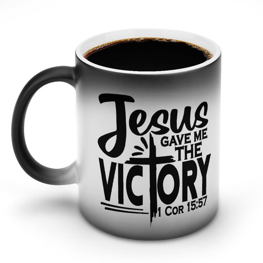 He Gave Me The Victory Christian Color Changing Mug (Dual-sided )