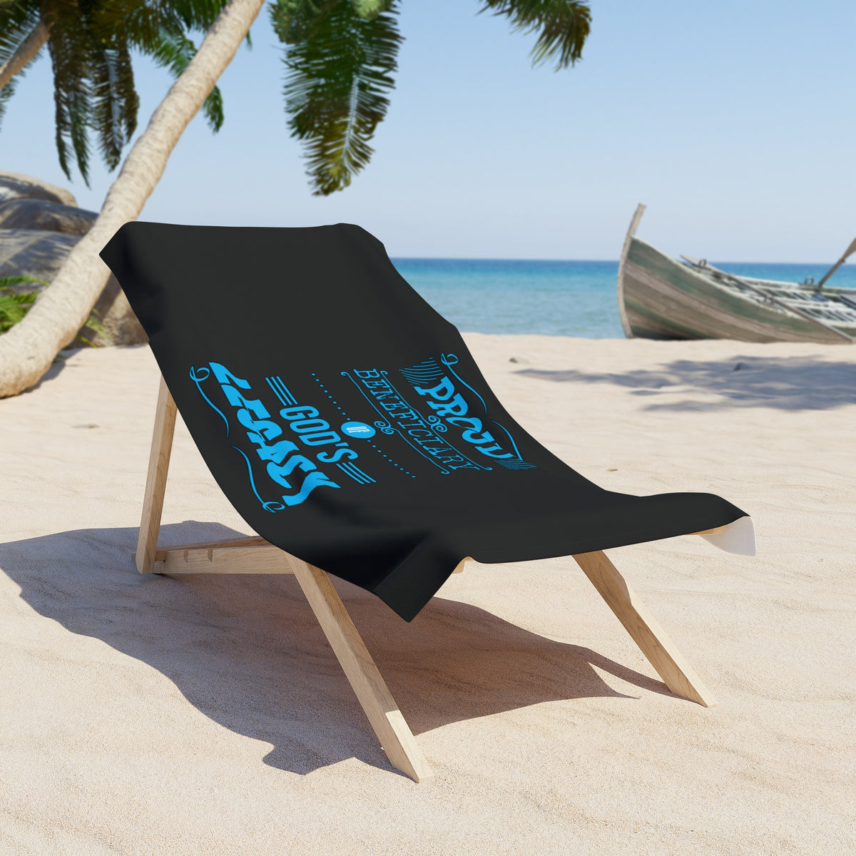Proud Beneficiary Of God's Legacy Christian Beach Towel Printify
