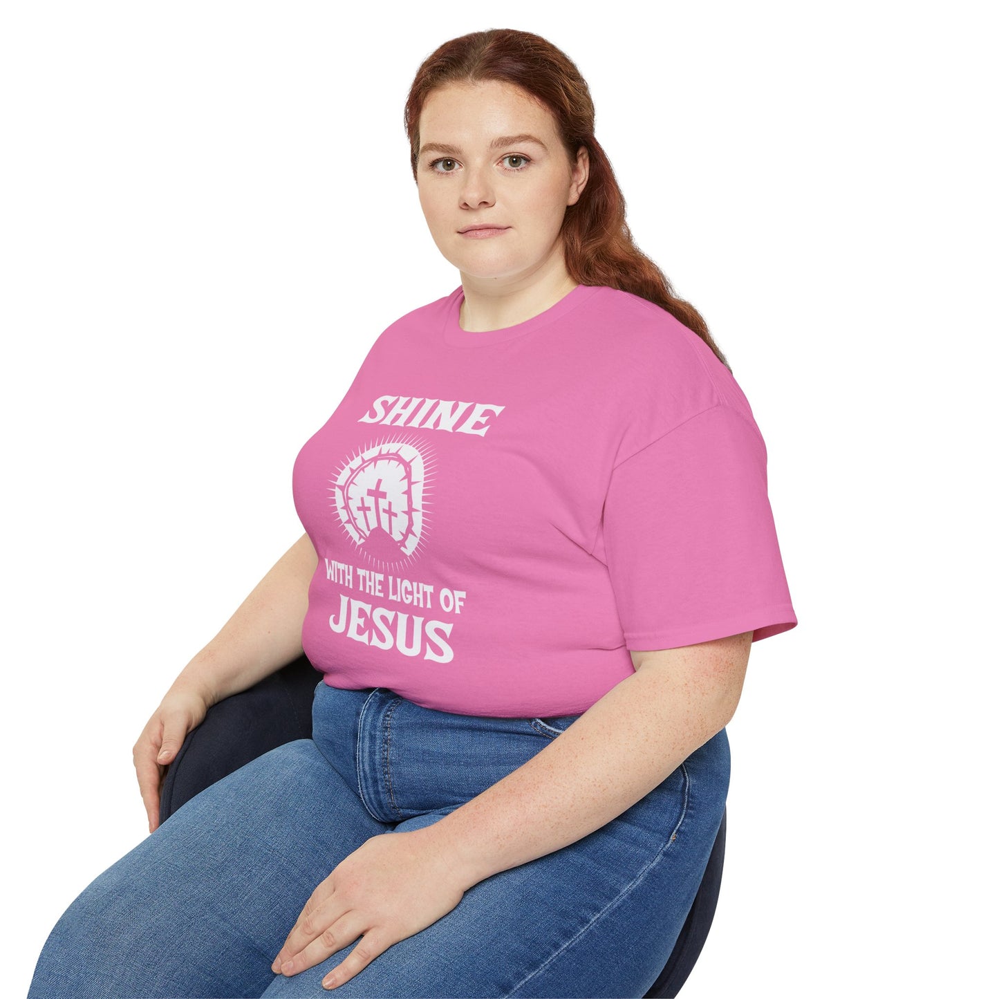 Shine With The Light Of Jesus Unisex Christian Ultra Cotton Tee Printify