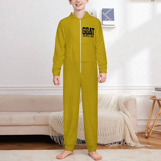 GOAT Toddler & Youth Christian Flannel Footless Zip up Jumpsuit Pajamas